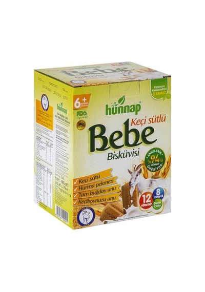 Hünnap Keçi Sütlü Bebe Bisküvisi 400 Gr 2 Li