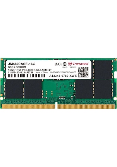 Transcend JM4800ASE-16G 16 GB DDR5 4800 MHz CL40 1.1V Notebook Ram