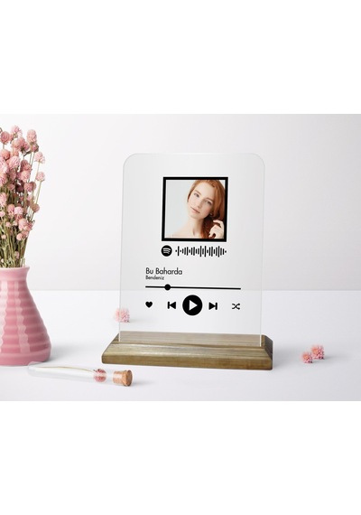 Kişiye Özel Fotoğraflı Spotify Barkodlu Plak -2