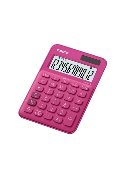 Casio Ms-20Uc-Rd 12 Hane Koyu Pembe Masaüstü Hesap Makinesi