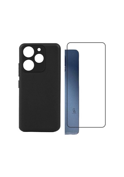 Tecno Spark 10 Pro Uyumlu Kılıf Esnek Silikon Telefon Kılıfı Ve Temperli Cam Ekran Koruyucu