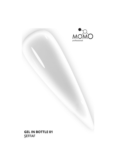 Momo Professional Gel In Bottle No.01 Akıllı Fırçalı Protez Tırnak Jeli Şeffaf 18 Ml