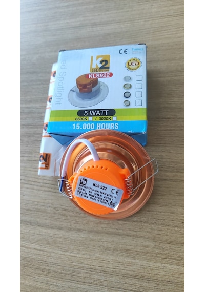 K2 Led Kls-922 5w Sıva Altı Gömme Led Spot - Bakır Çerçeve Beyaz Işık 6.7 Cm Delik / 9.8 Cm Dış Çap