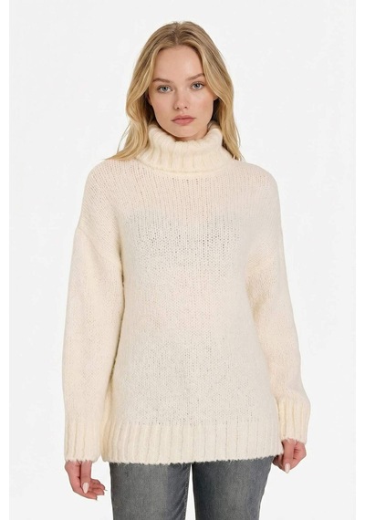 Defacto Oversize Geniş Kalıp Balıkçı Yaka Kazak G5019ax25wner103 Ekru-er103