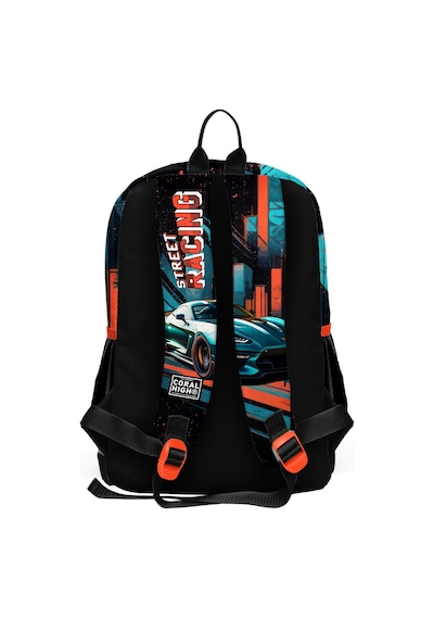 Coral High Kids Siyah Nefti Yarış Arabası Desenli Okul Sırt Çantası 23765