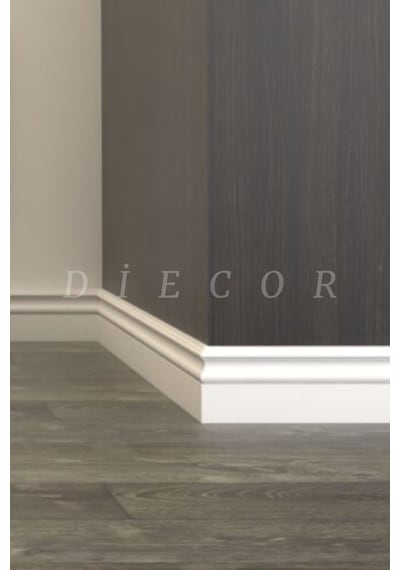 Diecor Dekoratif Boyanabilir 25 Adet 12 Cm Polistren Süpürgelik Beyaz 12 Cm Model:xa128