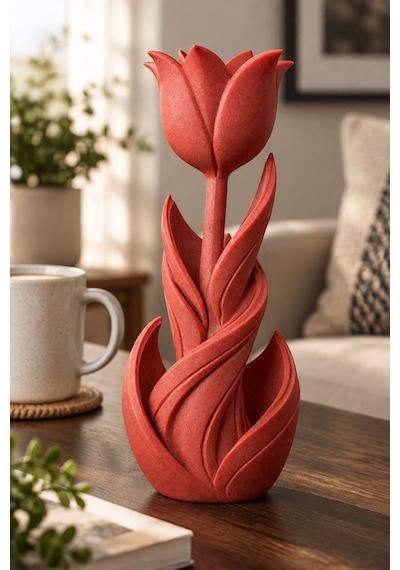 Spiral Lale Çiçeği Figürlü Dekoratif Biblo 69588887