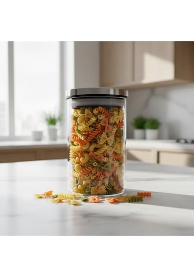 Deconox 450ml Vakumlu Metal Kapaklı Borosilikat Cam Kavanoz 8.5cm 12cm 1 Adet 2.8 L
