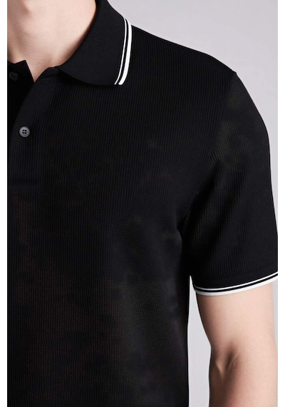 Defacto Regular Fıt Polo Yaka Waffle Kısa Kollu Polo Tişört D7932ax26spbk81 Siyah-bk81