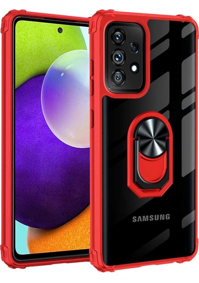 Samsung Uyumlu Galaxy A52 Kilif Standli Yüzüklü Mola Silikon Kapak 479976488