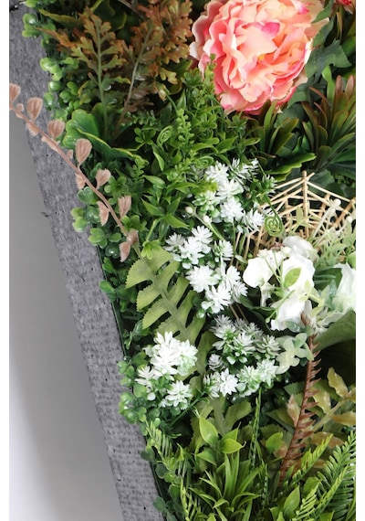 Yapay Çiçek Deposu Yapay Dikey Bitki Hazır Duvar Paneli 55 Cm X 55 Cm Model 8