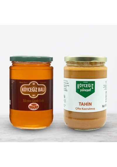 Köyceğiz Balı Çiçek Balı Cam Kavanoz 850 G + Çifte Kavrulmuş Tahin 600 G