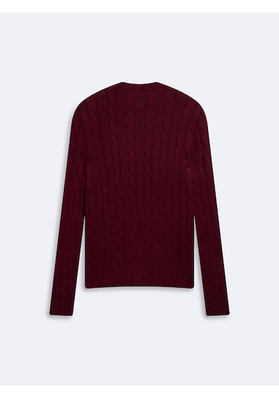 LTB Slim Fit Düğme Detaylı Triko Kırmızı Hırka