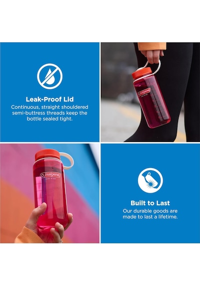 Nalgene Üniseks Yetişkin Geniş Ağızlı Sustain Şişesi, Cerulean, Çok Renkli