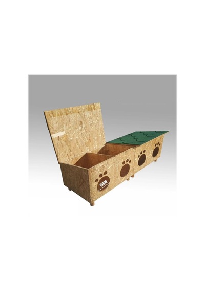 Kedi Kulübesi Profesyonel Multible Greenroof 4/8 Kedi Evi 125 x 50 x 85 CM