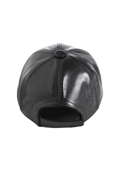 Unisex %100 Deri Arkadan Ayarlanabilir Baseball Kep Şapka Siyah
