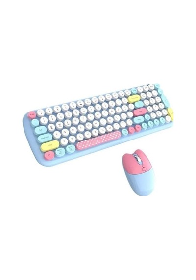 Kablosuz Klavye Ve Mouse Set Renkli Sevimli 100 Tuşlu Pc Notebook Laptop Uyumlu Klavye Ve Fare Ev Ofis İçin Diğer