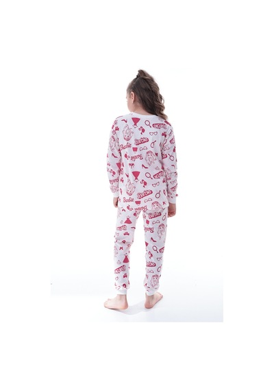 Kız Çocuk Baskılı Pamuklu Pijama Takımı Rahat, Nefes Alan, Yumuşak Kumaşlı Uyku Takımı Beyaz Kız Çocuk Baskılı Pamuklu Pijama Takımı Rahat, Nefes Alan, Yumuşak Kumaşlı Uyku Takımı Beyaz