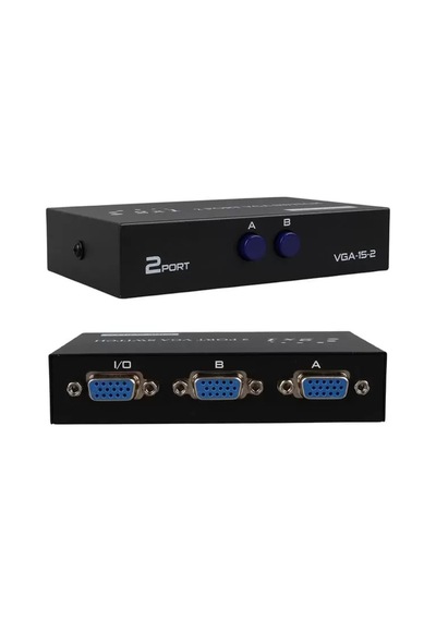 Pm-4263 2 Port Giriş 1 Çıkış Manuel Vga Splitter Toplayıcı Switch 2 Pc 1 Ekran