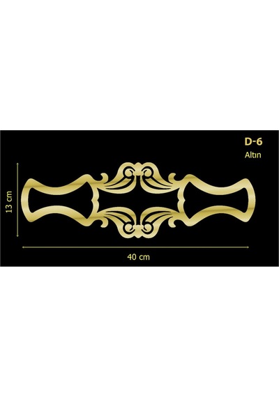 Eymenyapimarket Dekoratif Aynalı Pleksi Mobilya Dolap Süsü 40 X 13 Cm D-6 (177370115)