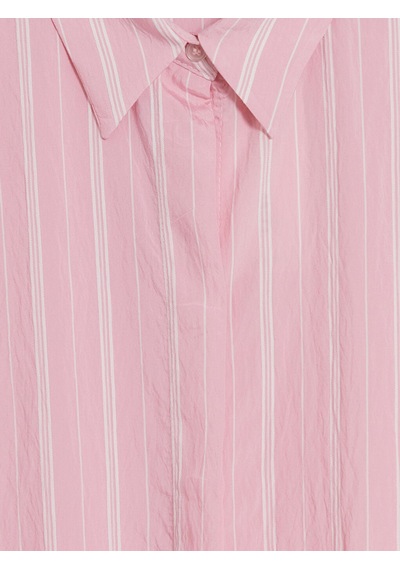 Lcw Modest Pembe Çizgili Kuşaklı Gömlek Elbise