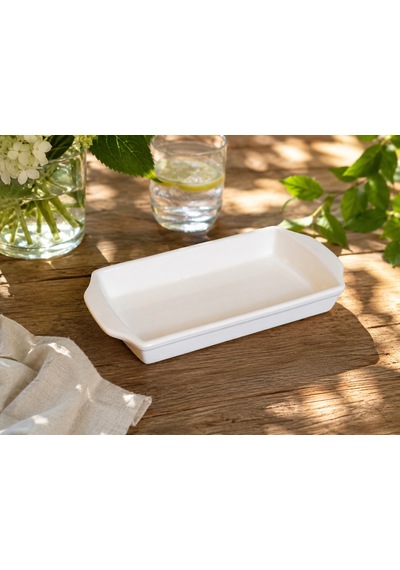 Porser Beyaz Dikdörtgen Fırın Kabı 25cm Diğer