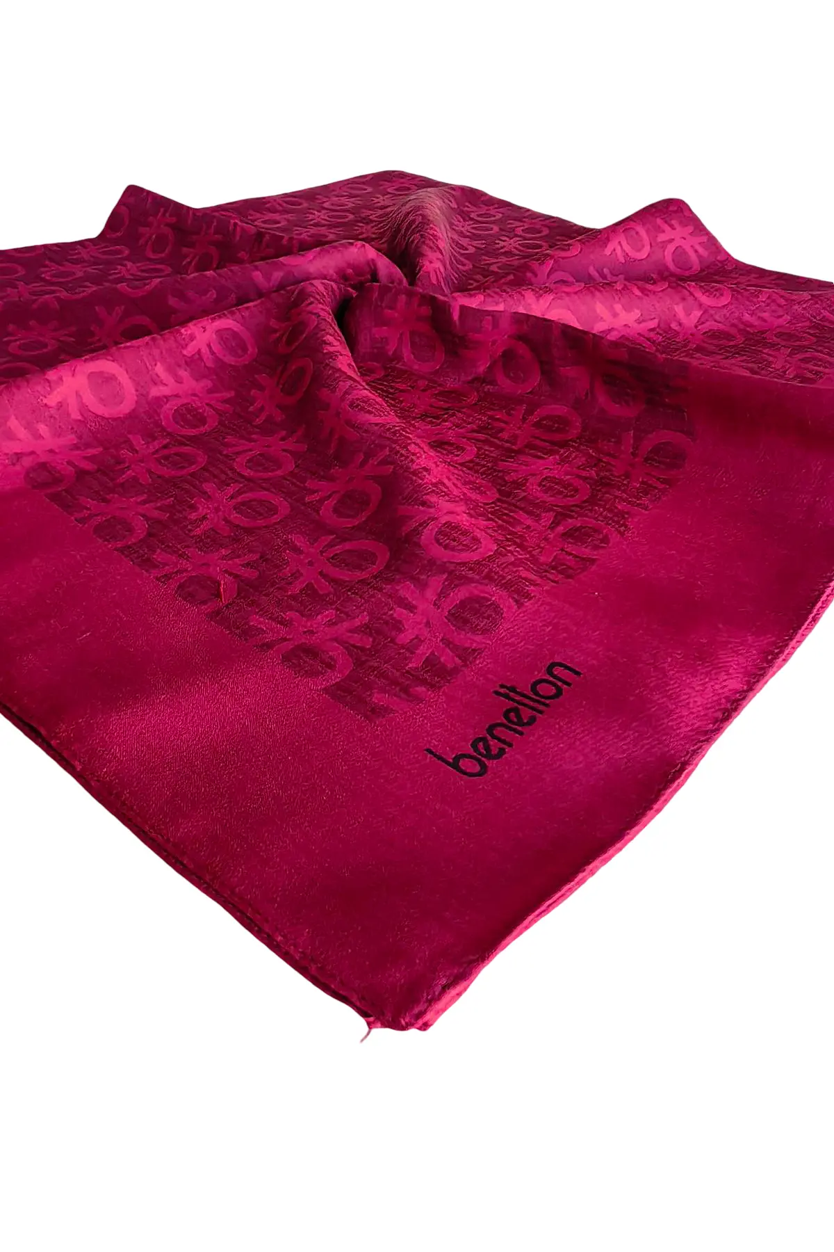 United Colors Of Benetton Benetton Elegante Monogram Eşarp 1024 Açık Bordo