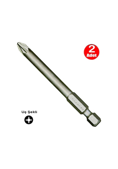 İzeltaş Bits Uç Yıldız Matkap Vidalama Ucu Pz2 X 100 Mm - 2 Adet