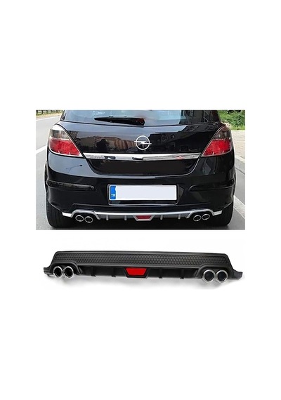 Opel Astra H Siyah Difüzör Difizör Yuvarlak Egzoz Görünüm Kulaklı Tip 2004 - 2009