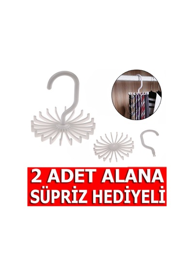 Kemer Kravat Şal Fular Askısı 20 Kancalı Dolap İçi Askı Organizer