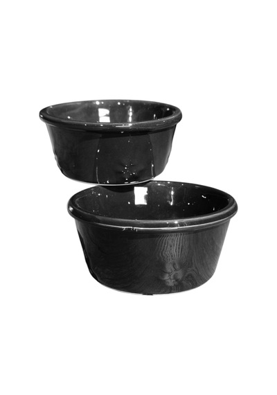 Kedi & Köpek Su Ve Mama Kabı - Seramik Siyah Kase - 2'li - Küçük Orta Irk - 14cm - 2 400ml