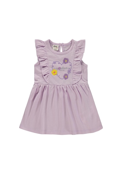 Civil Baby Kalp Baskı Çiçek 6-18 Ay Elbise - Lila