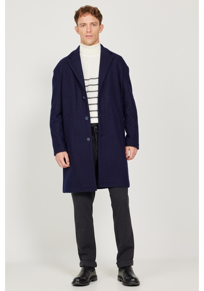 Ac&Co / Altınyıldız Classics Erkek Lacı Oversize Bol Kesim Mono Yaka Yünlü Kaşe Palto Lacivert Ac&Co / Altınyıldız Classics Erkek Lacı Oversize Bol Kesim Mono Yaka Yünlü Kaşe Palto Lacivert