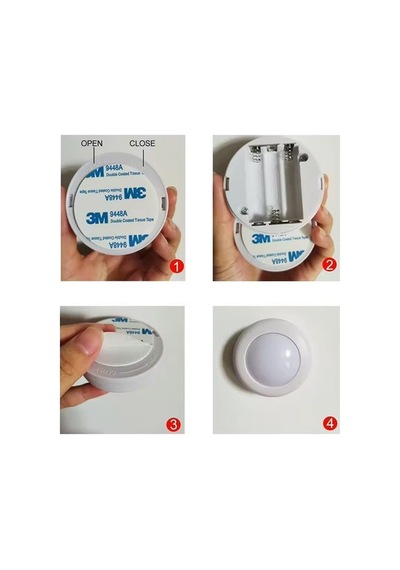 Pm-26973 Rgb Gün Işığı Led Raf Duvar Aydınlatma 3xaaa Pil İle Çalışır Tekli Belirtilmemis