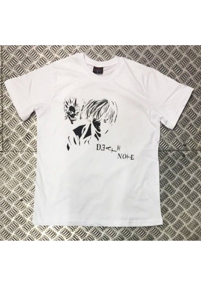Stoned&Fame Unisex Beyaz Death Note Baskılı T-shirt Beyaz