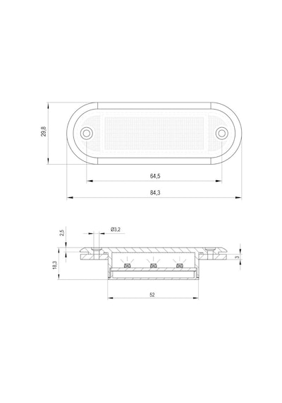 Sanel 12v-24v Parmak Lamba 3-ledli Kablolu Kırmızı 84.3 29.8 Mm E9