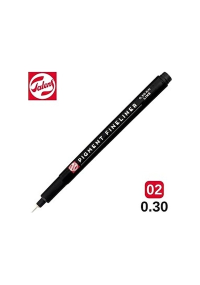 Talens 0.30mm Siyah Renk Pigment Fınelıner Çizim Kalemi 1 Adet Profesyonel Kullanım