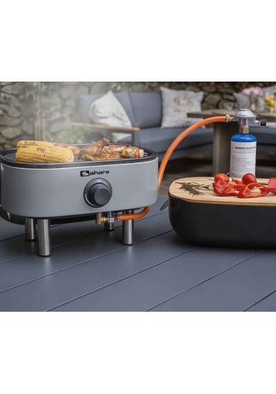 Aygaz Portatif Mini Gazlı Barbekü - Taşınabilir Kamp Ve Piknik Mangalı Gri