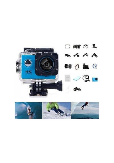 4k Wifi Aksiyon Kamera Ultra Hd 30fps Su Geçirmez Kılıf App Goplus Campro Sports Action Camera Mavi