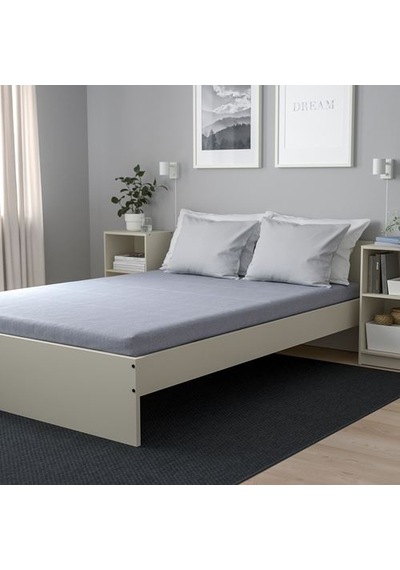 Ikea Ågotnes Çift Kişilik Yatak, Açık Mavi, 140x200 Cm
