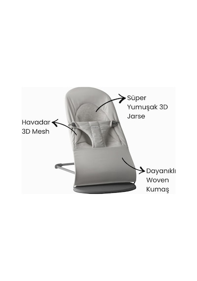Babybjörn Balance Soft Ana Kucağı Woven Jersey Tri-fabric Light Gray Babybjörn Balance Soft Ana Kucağı Woven Jersey Tri-fabric Light Gray