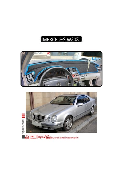 Mercedes W208 Torpido Koruma Halısı Siyah Kenar