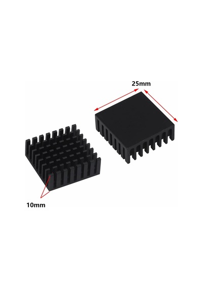 25mmx25mmx10mm Alüminyum Soğutucu Pasif Isı Emici Radyatör Peltier Led Elektronik Devre Entegre Vga