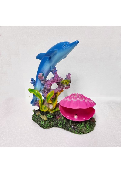Yunus Hava Taşlı Midye Akvaryum Aksesuarı Dekoru 26x20 Cm