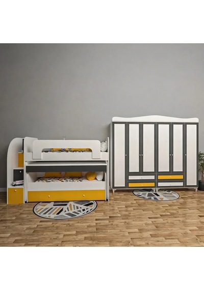 Moon Genç Odası Takımı Mdf Sis Gri Moon Genç Odası Takımı Mdf Sis Gri