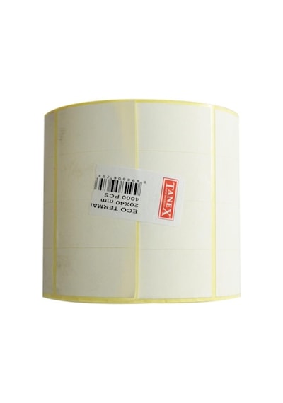 Tanex Barkod Etiketi Termal Eco 20X40 Mm 25 Mm Çap 4000 Li 4 Lü