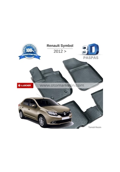 Renault Symbol 3D Havuzlu Paspas 2012 Sonrası