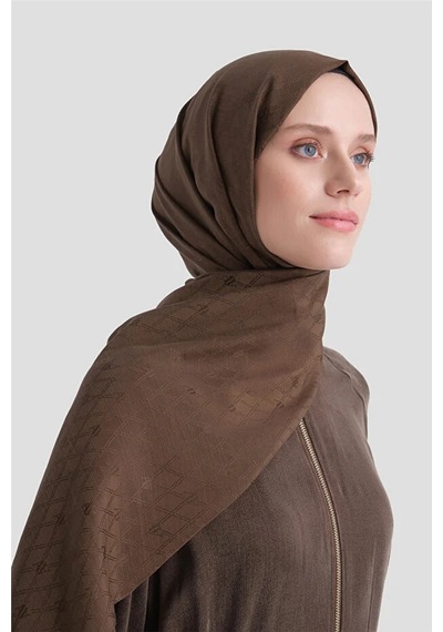Armine Elegance Pamuk - İpek Şal P3001 Kahverengi