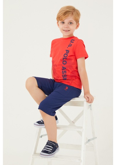 U.S. Polo Assn Pomegranate Flower Nar Rengi Erkek Çocuk Kapri Takım Çok Renkli