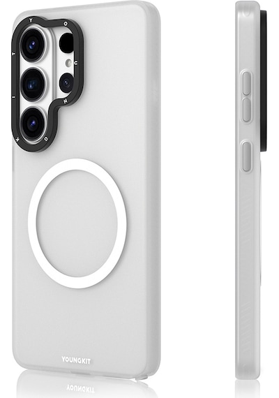 Galaxy S26 Ultra Uyumlu Kılıf M-safe Şarj Özellikli Youngkit Hidden Sand Serisi Kapak Beyaz Beyaz